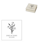 Twigs and Flowers Monogrammed Modern & Minimalist Gummistempel (Stempel)