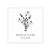 Twigs and Flowers Monogrammed Modern & Minimalist Gummistempel (Prägung)