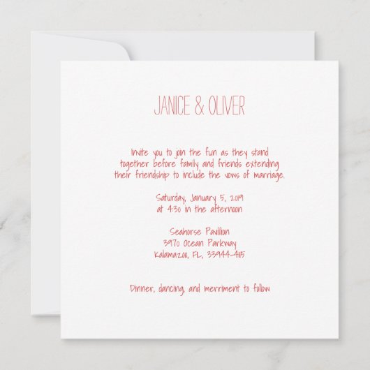 Twigs and Flowers Netz & Orange Modern & Einladung (Rückseite)