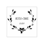 Twigs & Flowers Wedding Monogram Gummistempel (Prägung)