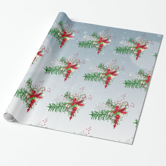 Twigs und Candy Cane Geschenkpapier (Ungerollt)