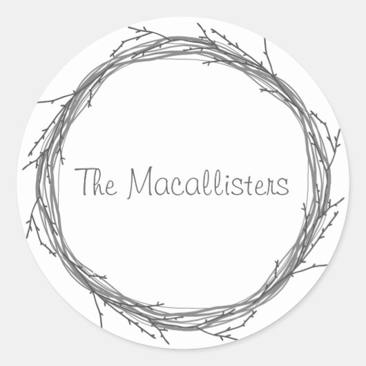 Twigs & Vines Runder Aufkleber (Vorderseite)