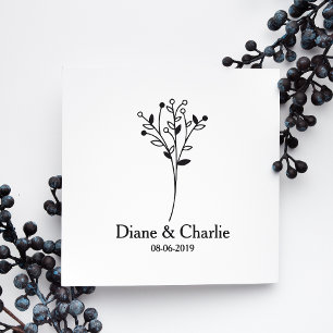 Twigs Wedding Monogram Gummistempel