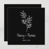 Twigs Wedding Monogram Invitation Design Einladung (Vorne/Hinten)