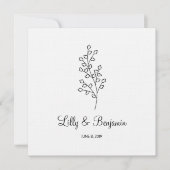 Twigs Wedding Monogram Invitation Design Einladung (Vorderseite)