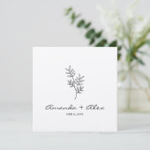 Twigs Wedding Monogram Invitation Design Einladung (Stehend Vorderseite)