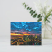 Twilght Manhattan City Skyline Postkarte (Stehend Vorderseite)