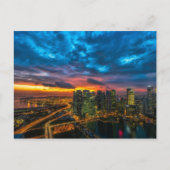 Twilght Manhattan City Skyline Postkarte (Vorderseite)