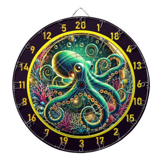 Twilight Abyss Octopus Dartboard Dartscheibe (vorne)