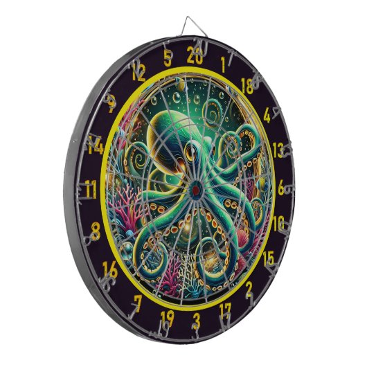 Twilight Abyss Octopus Dartboard Dartscheibe (Vorderseite Links)