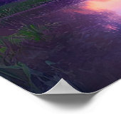 Twilight am Lakefront im Wald Poster (Ecke)