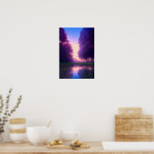 Twilight am Lakefront im Wald Poster (Küche)