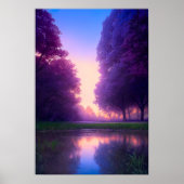 Twilight am Lakefront im Wald Poster (Vorne)