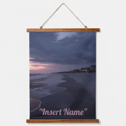 Twilight am Meer Wandteppich Mit Holzrahmen (Vorderseite)