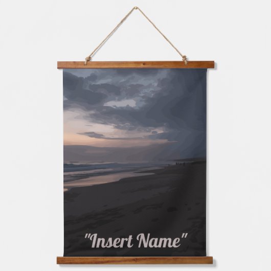 Twilight am Meer Wandteppich Mit Holzrahmen (Vorderseite)