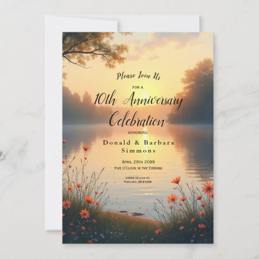 Twilight am See Whispers am Wasser Einladung (Vorderseite)