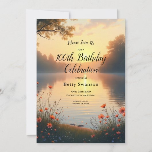 Twilight am See Whispers am Wasser Einladung (Vorderseite)