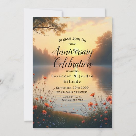 Twilight am See Whispers am Wasser Einladung (Vorderseite)