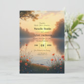 Twilight am See Whispers am Wasser Einladung (Stehend Vorderseite)