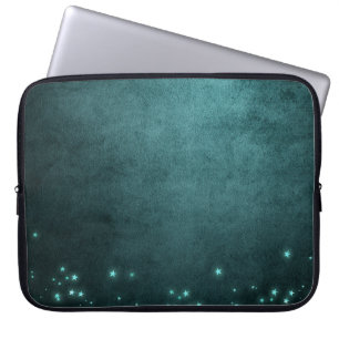 Twilight Aquamarin   Tiefgrünes Aqua Neon Glow Sta Laptopschutzhülle