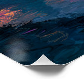 Twilight Arch Bridge Reflexions-Fantasie-Kunst Poster (Ecke)