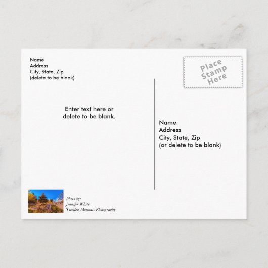 Twilight auf dem Park Central Square Danke, Postca Postkarte (Rückseite)