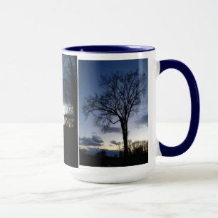 Twilight auf den Baum im Winter Tasse