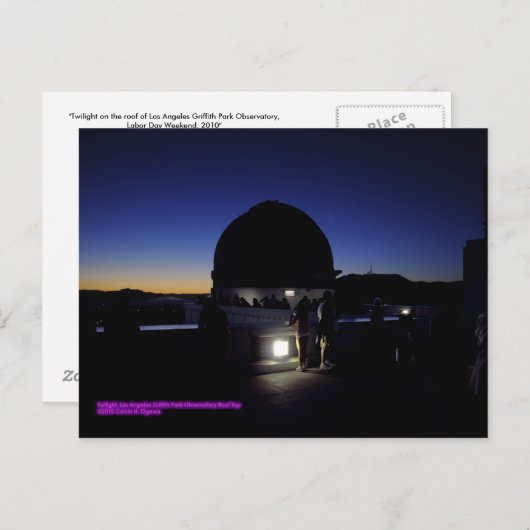 Twilight auf der Dachterrasse des Griffith-Observa Postkarte (Vorne/Hinten)