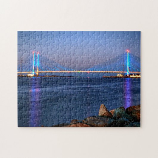 Twilight auf der Indian River Inlet Bridge Puzzle (Horizontal)