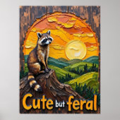 Twilight Bandit: Raccoon bei Sunset Poster (Vorne)