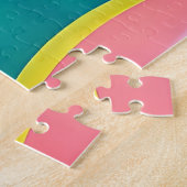 Twilight Beach Portrait - Frau in Neon Pink Bikin Puzzle (Seite)