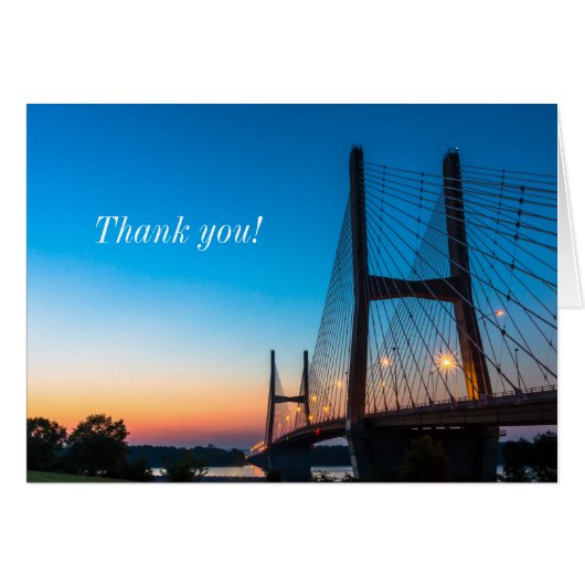 Twilight bei Bill Emerson Bridge Danke Notecard (Vorderseite (Horizontal))
