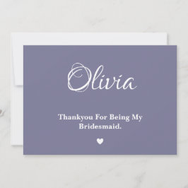 Twilight Bloom Bridesmaid Thankyou Card Dankeskarte