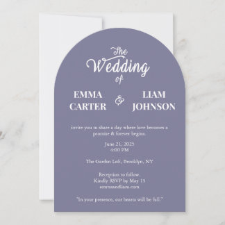 Twilight Bloom Minimal Wedding Einladung