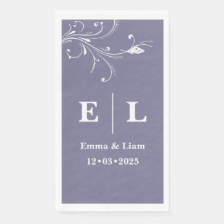 Twilight Bloom Minimal Wedding Personalisiert Serviette