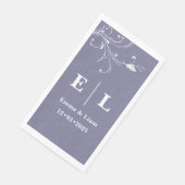 Twilight Bloom Minimal Wedding Personalisiert Serviette (Ecke)