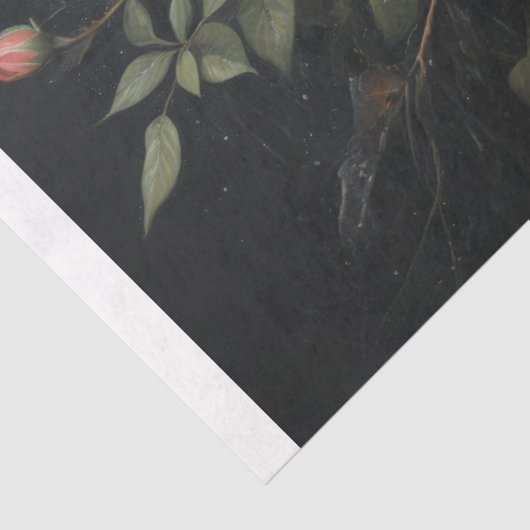 Twilight Bloom: Rose Branch Decoupage Seidenpapier (Detail)