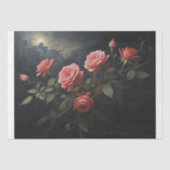 Twilight Bloom: Rose Branch Decoupage Seidenpapier (Vorderseite)
