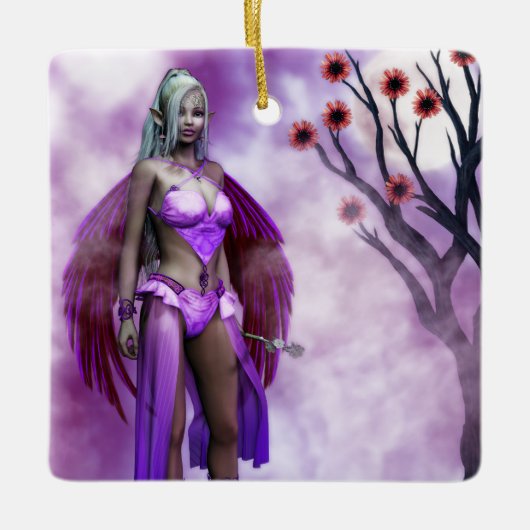 Twilight Blossom Fairy Keramikornament (Vorderseite)