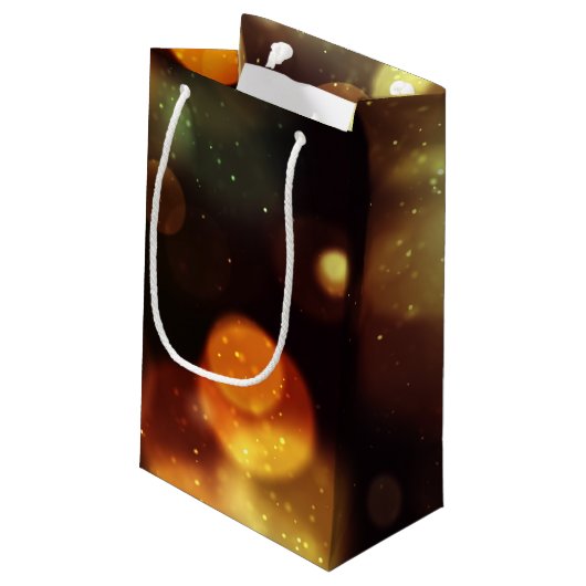 Twilight Bokeh Lights Gastgeschenk Hochzeit Kleine Geschenktüte (Rückseite Schrägansicht)