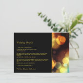 Twilight Bokeh Lights Hochzeitdetails Begleitkarte (Stehend Vorderseite)