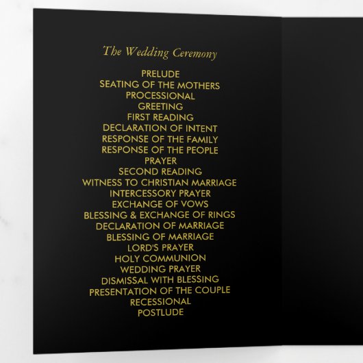 Twilight Bokeh Lights Hochzeitsprogramm Dreifach-gefaltete Programmkarte (Innen Erste Seite)