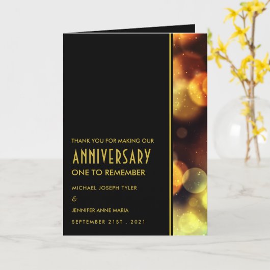 Twilight Bokeh Lights, Jahrestag Danke Karte (Gelbe Blume)