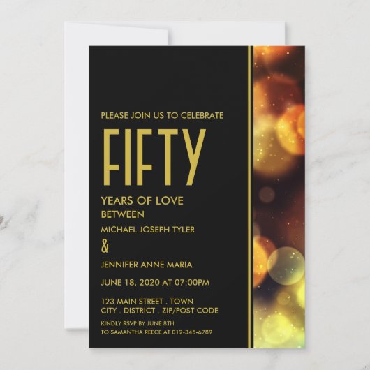 Twilight Bokeh Lights, Jahrestag Einladung (Vorderseite)