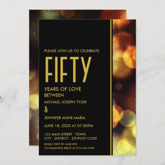 Twilight Bokeh Lights, Jahrestag Einladung (Vorne/Hinten)