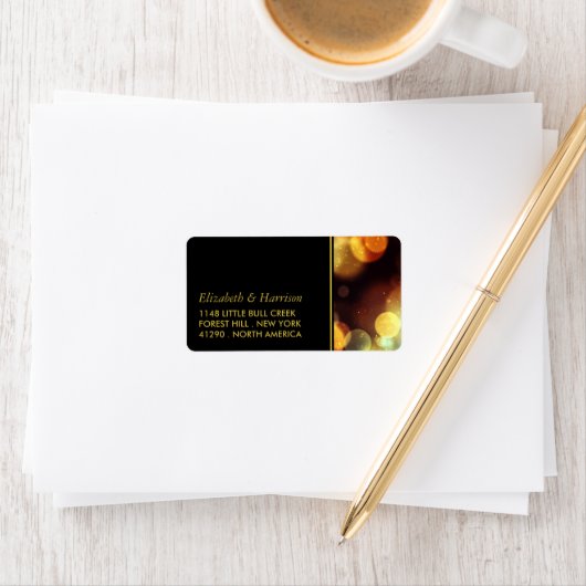 Twilight Bokeh Lights Wedding Adressaufkleber (Insitu)