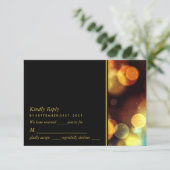 Twilight Bokeh Lights Wedding RSVP Karte (Stehend Vorderseite)