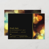 Twilight Bokeh Lights Wedding RSVP Karte (Vorne/Hinten)