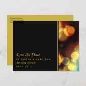 Twilight Bokeh Lights Wedding Save the Date Ankündigungspostkarte (Vorne/Hinten)