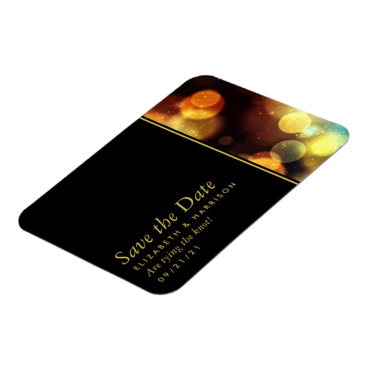 Twilight Bokeh Lights Wedding Save the Date Magnet (Linke Seite)